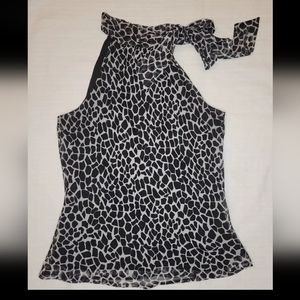 Cato Sleeveless Top Black and Beige Size Small